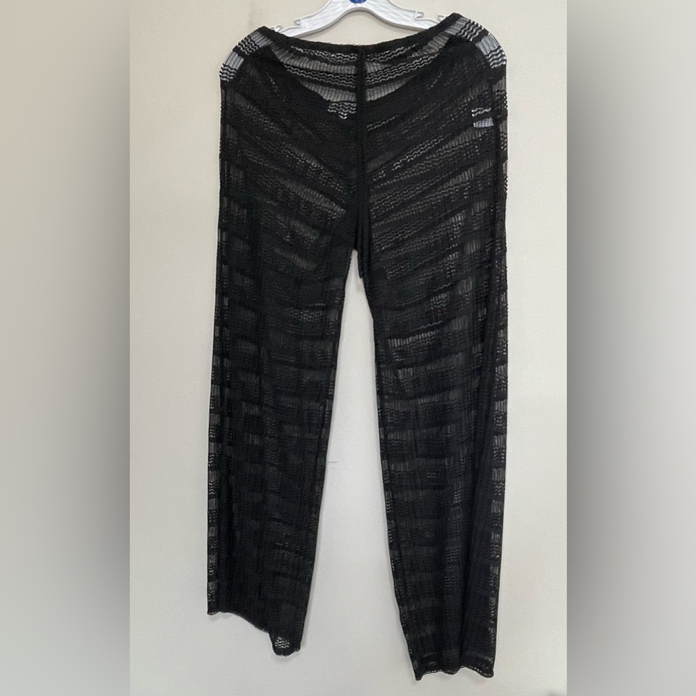 Jordan Taylor Black Cover Sheer Crochet Pants~ Size MD~ summertime